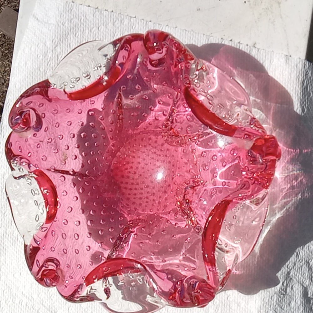 Red Murano candy dish